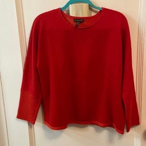 Eileen Fisher red wool size medium boxy sweater